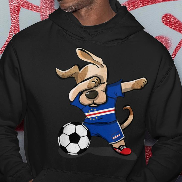 Dabbing Hund Kap Verde Fußball-Fan Trikot, Stolz Blaues Hoodie Lustige Geschenke