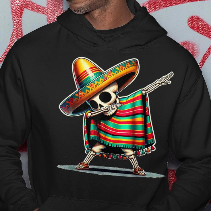 Dabbing Mexican Skeleton Poncho Cinco De Mayo Let's Fiesta Hoodie Unique Gifts