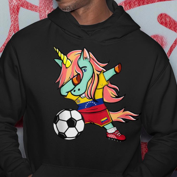 Dabbing Unicorn Venezuela Football Venezuelan Flag Soccer Hoodie Unique Gifts