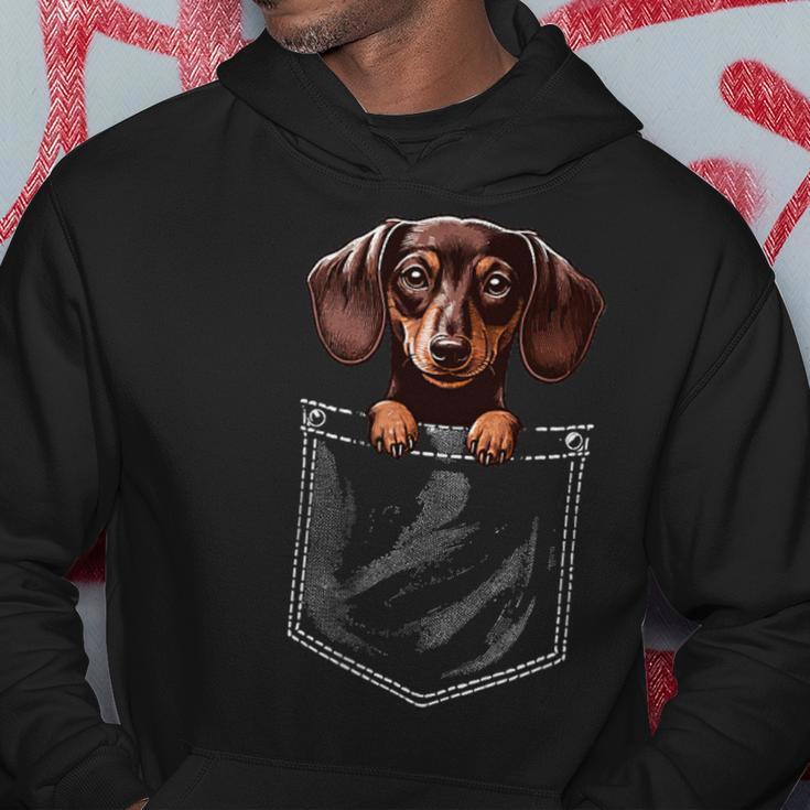 Dackel Hund In Brusttasche Niedlich Lustig Kapuzenpullover Lustige Geschenke