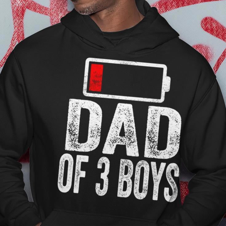 Dad Of 3 Boys Low Battery From Son Father's Day Birthday Hoodie Unique Gifts