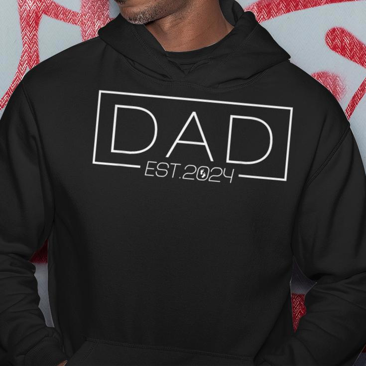 Dad Est 2024 Expect Baby 2024 Cute Father 2024 New Dad 2024 Hoodie Personalized Gifts