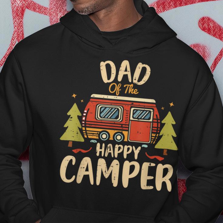 Dad Of Happy Camper 1St Birthday Party Retro Dad Hoodie Unique Gifts