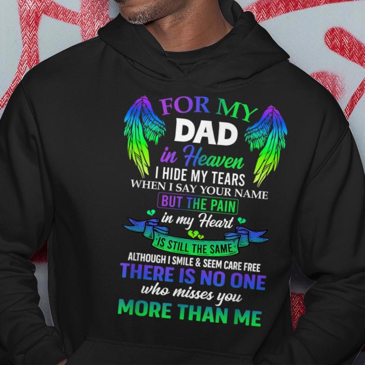 For My Dad In Heaven Touching Tribute For Passed Away Father Hoodie Unique Gifts