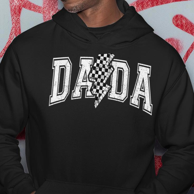 Dada Lightning Bolt Checkered Father's Day Dad Grandpa Hoodie Funny Gifts