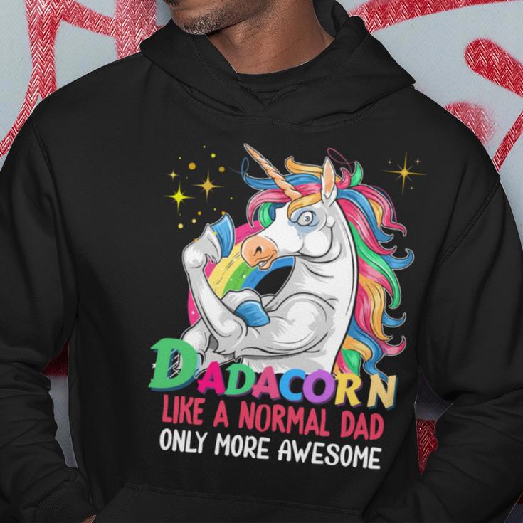 Dadacorn Muscle Unicorn Familienmatching Für Papa-Liebhaber Kapuzenpullover Lustige Geschenke