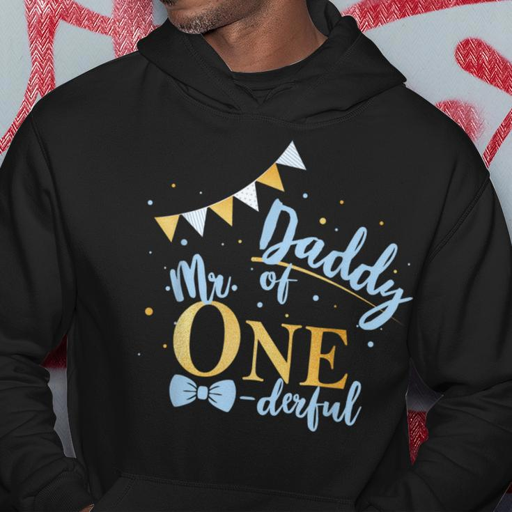 Daddy Of Mr One-Derful Party Blue-Gold Dad Boy 1St Birthday Hoodie Unique Gifts