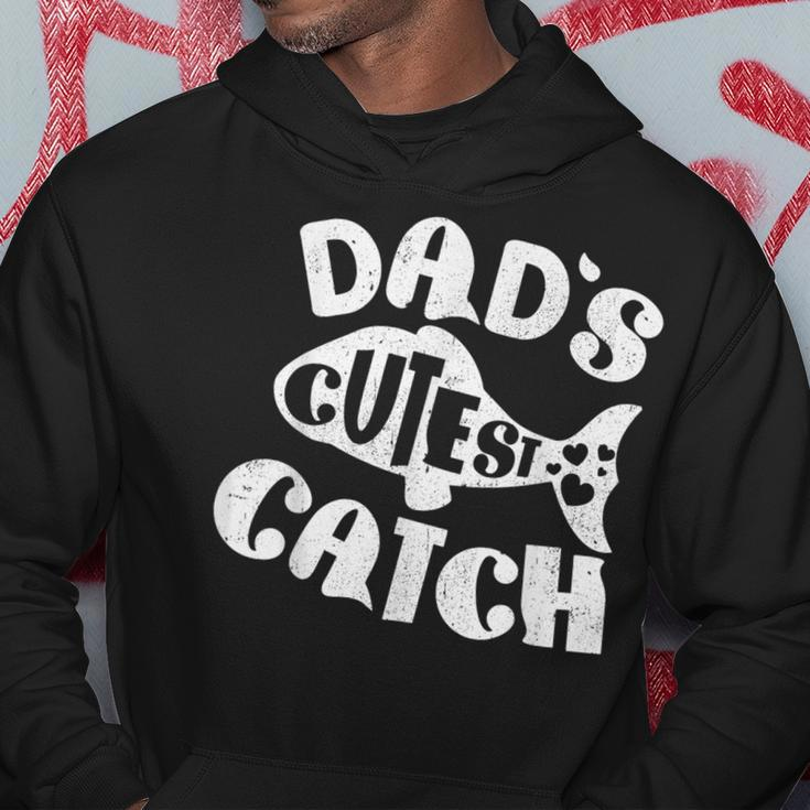 Dad's Cutest Catch Fishing Daddy Son Matching Fathers Day Hoodie Unique Gifts