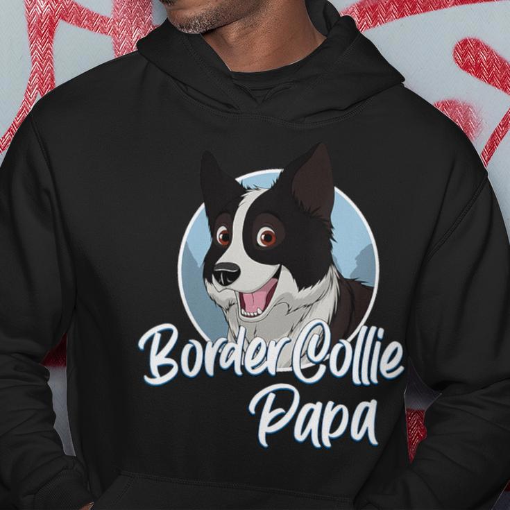 Damen Border Collie Papa Mit Comic Zeichnung Herren Mit-Ausschnitt Kapuzenpullover Lustige Geschenke