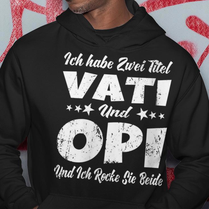 Damen Ich Habe Zwei Titel Papa Und Opa -Aterati & Opiatertag Mit-Ausschnitt Kapuzenpullover Lustige Geschenke