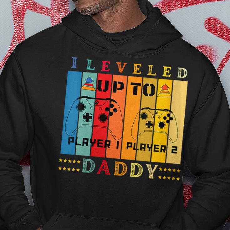 Damen I Leveld Up To Daddy Lustiger Neuerater Der Bald Papa Wird Mit-Ausschnitt Kapuzenpullover Lustige Geschenke