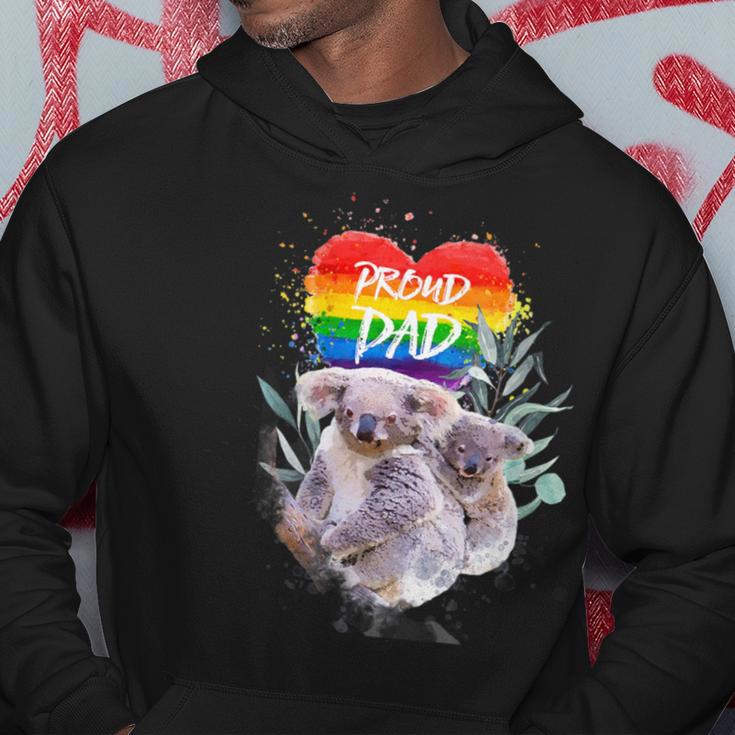 Damen Lgbt Pride Daddy Koala Bär Regenbogen Stolz Papaatertag Mit-Ausschnitt Kapuzenpullover Lustige Geschenke