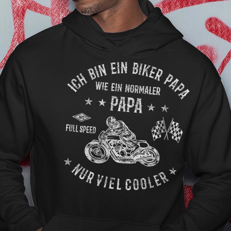 Damen Motorrad Papa Biker Geschenk Geburtstag Lustig Mit-Ausschnitt Kapuzenpullover Lustige Geschenke