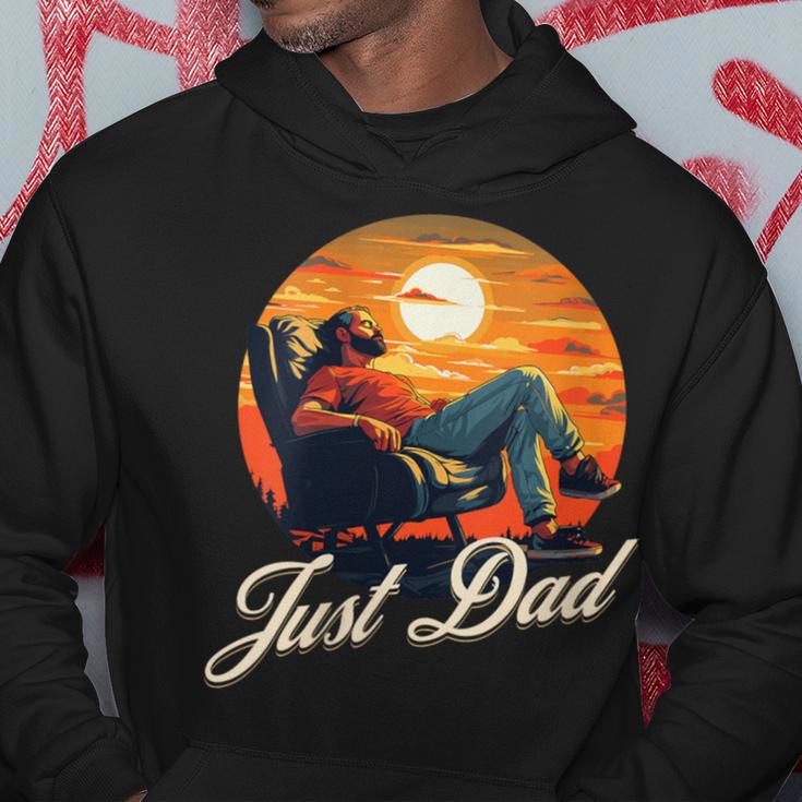 Damen Papa Chillen Und Entspannen Sie Sich Im Sonnenuntergang Mit-Ausschnitt Kapuzenpullover Lustige Geschenke