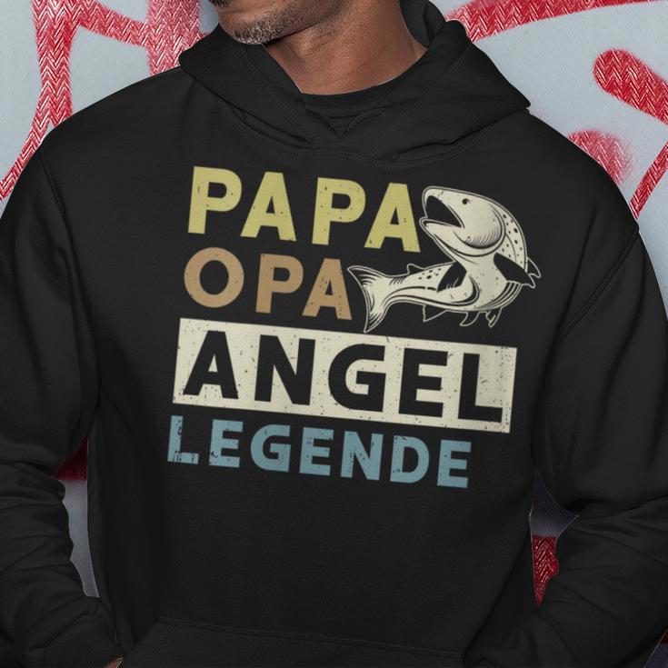 Damen Papa Opa Angel Legende Geschenk Zumatertag Für Angler Mit-Ausschnitt Kapuzenpullover Lustige Geschenke