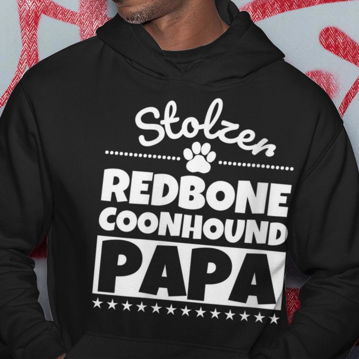 Damen Stolzer Redbone Coonhound Papa Mit-Ausschnitt Kapuzenpullover Lustige Geschenke