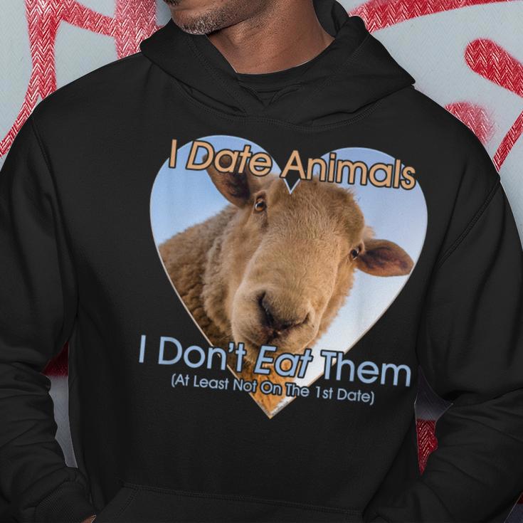 I Date Animals I Don't Eat Them Sheep Vegan Vegetarian Hoodie Unique Gifts