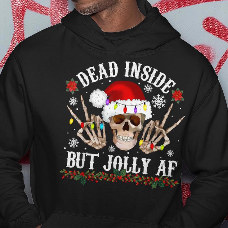 Dead Inside But Jolly Af Christmas Skull Hoodie Unique Gifts