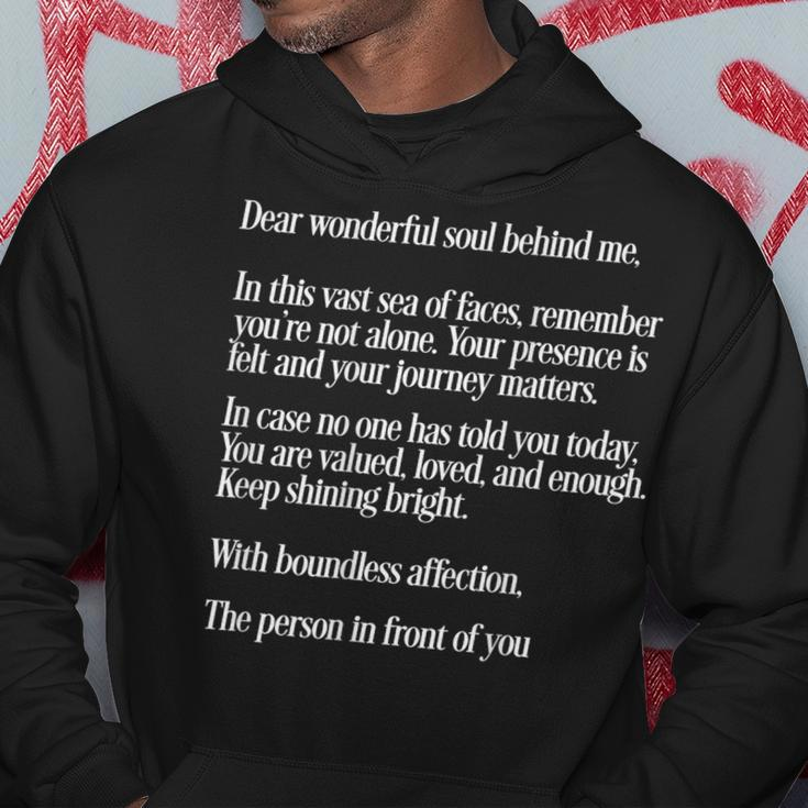 Dear Person Behind Me Positive Message Quote You Matter Hoodie Personalized Gifts