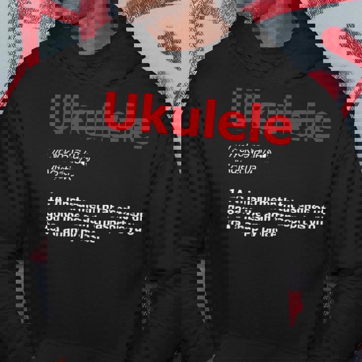 Definition Ukulele Hawaiian Guitar Musician Uke Acoustic Hoodie Personalized Gifts