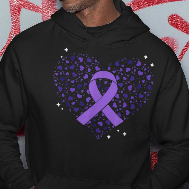 Dementia Heart Alzheimer's Disease Purple Ribbon Awareness Hoodie Funny Gifts