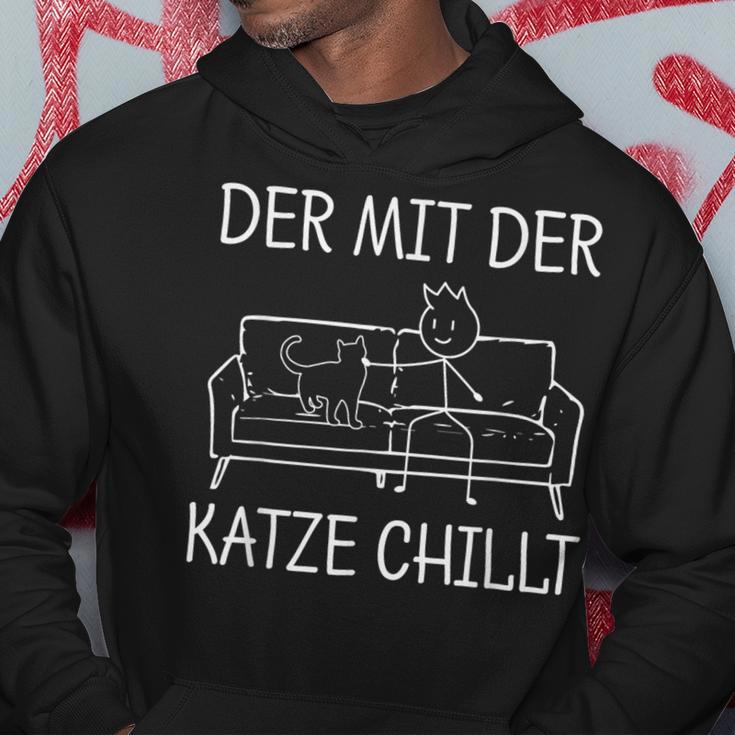 Der Mit Der Katze Chillt Katzenpapa The Mit Cat Hoodie Lustige Geschenke