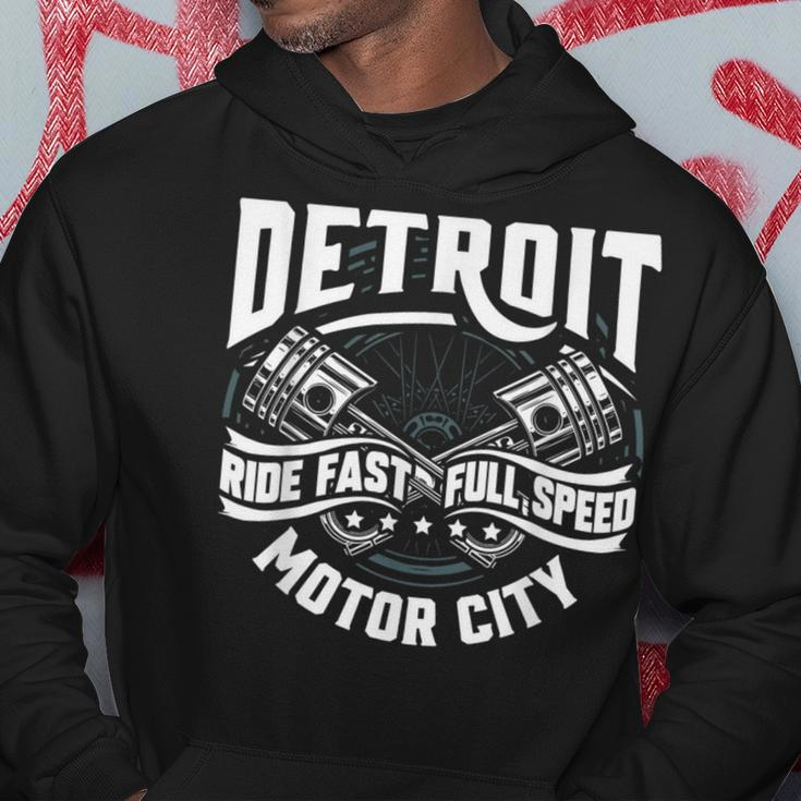 Detroit Michigan Motor City Spark Plug Wings Ride Fast Speed Hoodie Unique Gifts