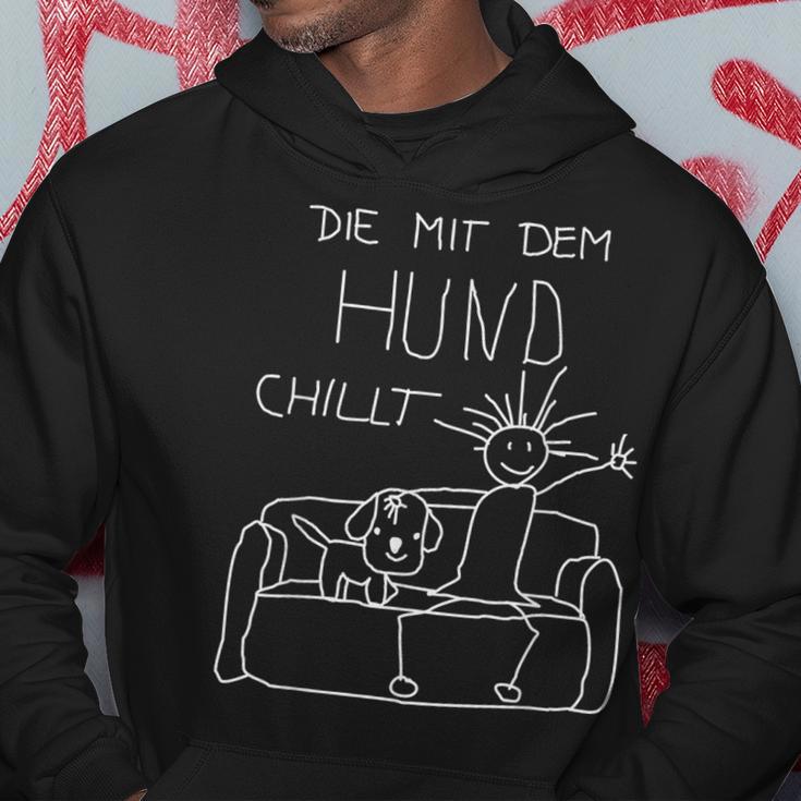 Die Mit Dem Hund Chillt Dog Owners Dog Black S Hoodie Lustige Geschenke