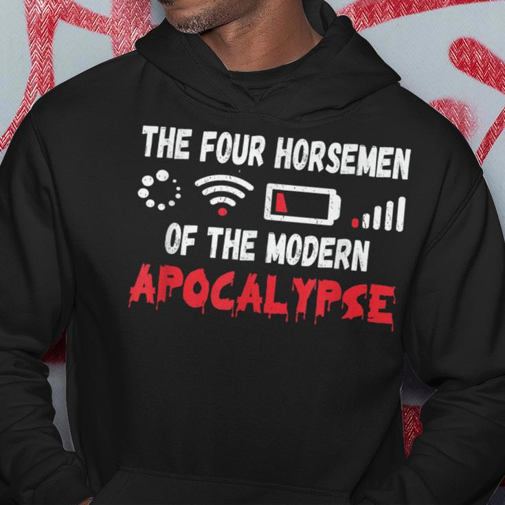 Die Vier Modernen Apokalyptischen Reiter Hoodie, Schwarz, Spaßmotiv Lustige Geschenke