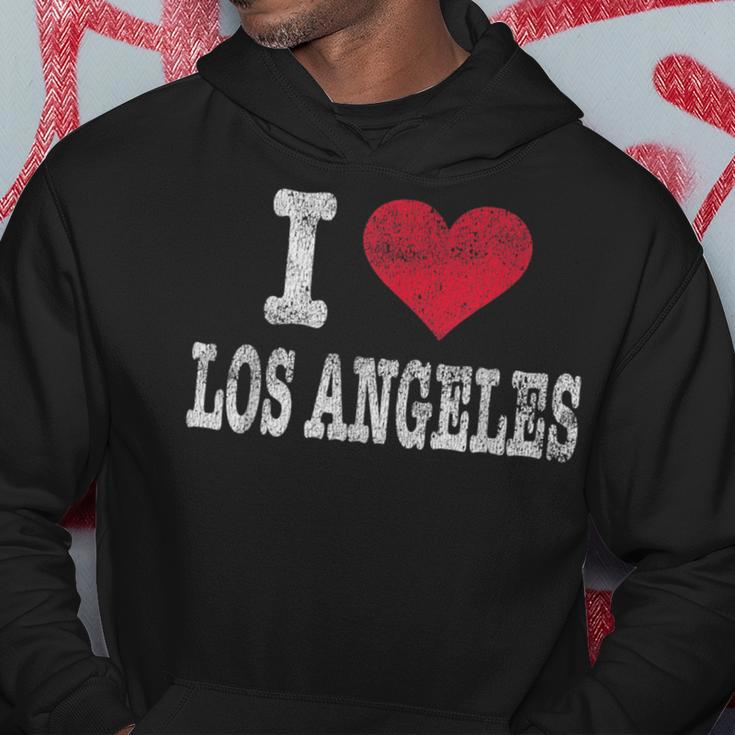 Distressed Retro I Love Los Angeles Souvenir Hoodie Unique Gifts