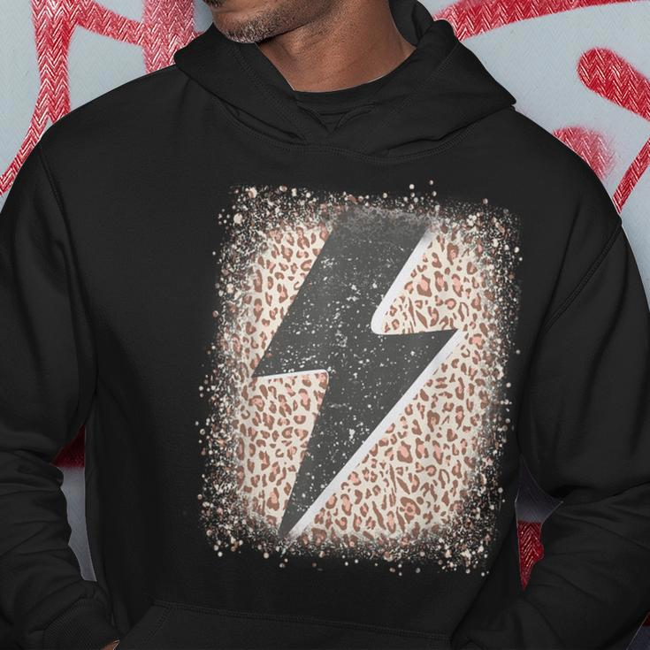 Distressed Thunder Leopard Cheetah Print Lightning Bolt Hoodie Unique Gifts