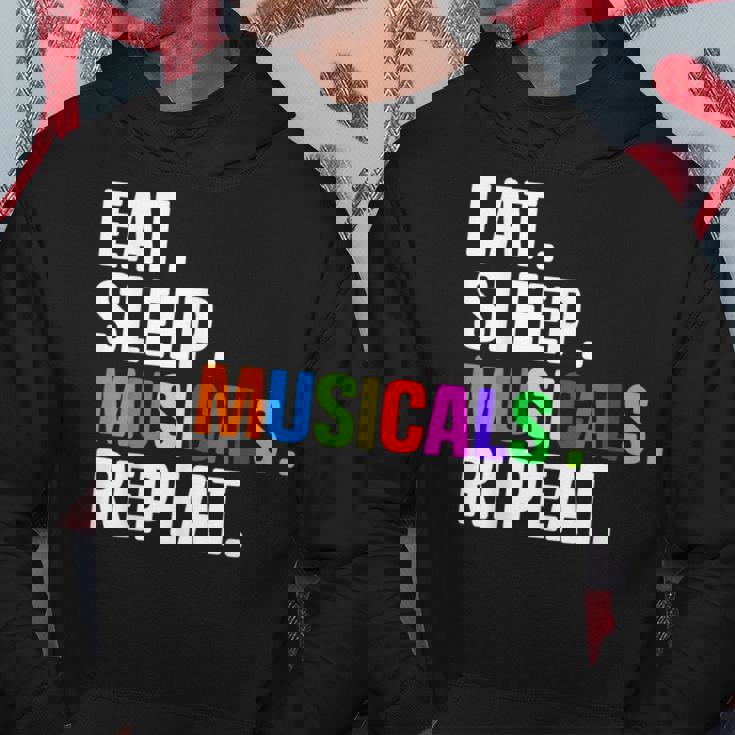 Divertido Eat Sleep Musicals Repeat Sudadera Regalos divertidos