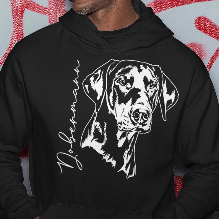 Dobermann Portrait Dog Portrait Dobie Dog Kapuzenpullover Lustige Geschenke