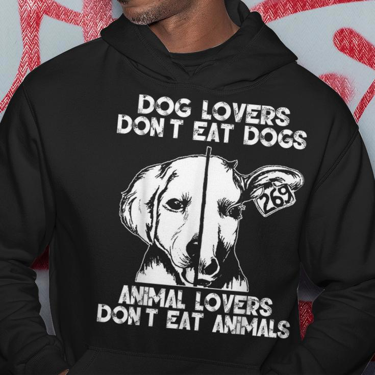Dog Lovers Don't Eat Dogs Animal Lovers Don't Eat Animals Hoodie Unique Gifts