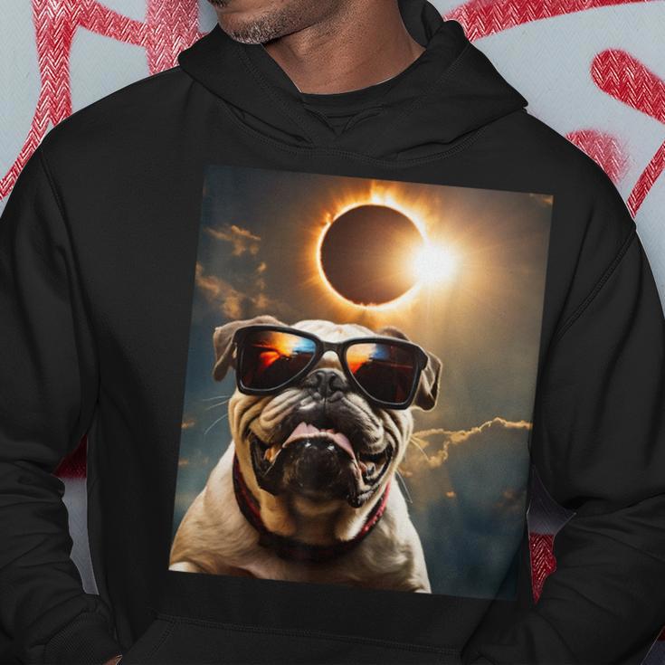 Dog Taking A Selfie With Solar 2024 Eclipse Wearing Glasses Hoodie Unique Gifts