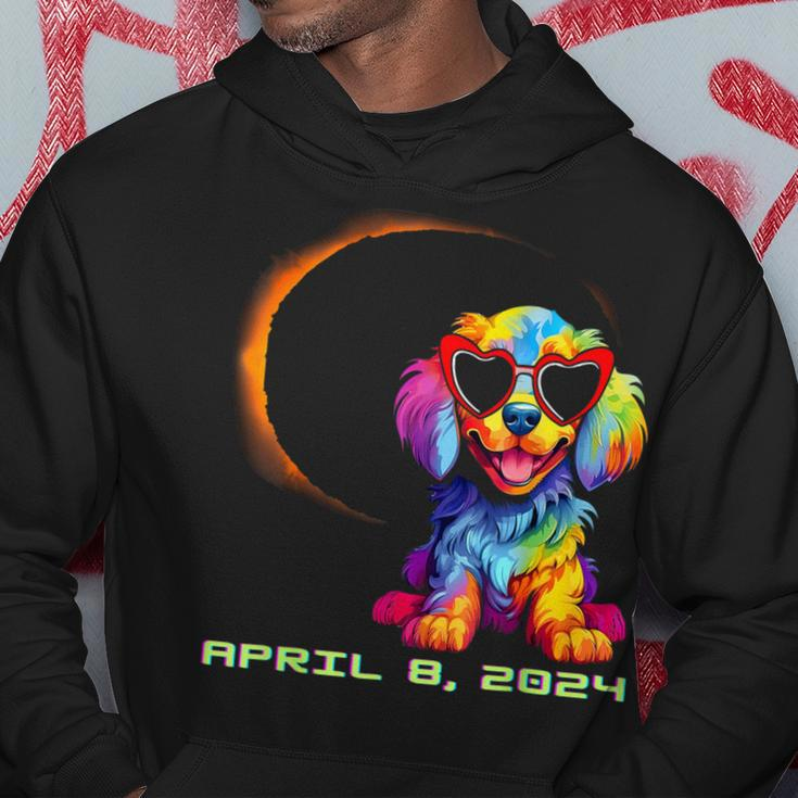 Dog Wearing Solar Glasses Eclipse Colorful Puppy Love Dog Hoodie Unique Gifts