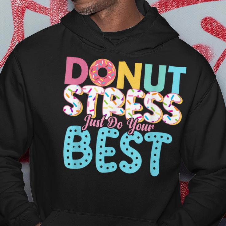 Donut Stress Just Do Your Best Teachers Testing Day Hoodie Unique Gifts