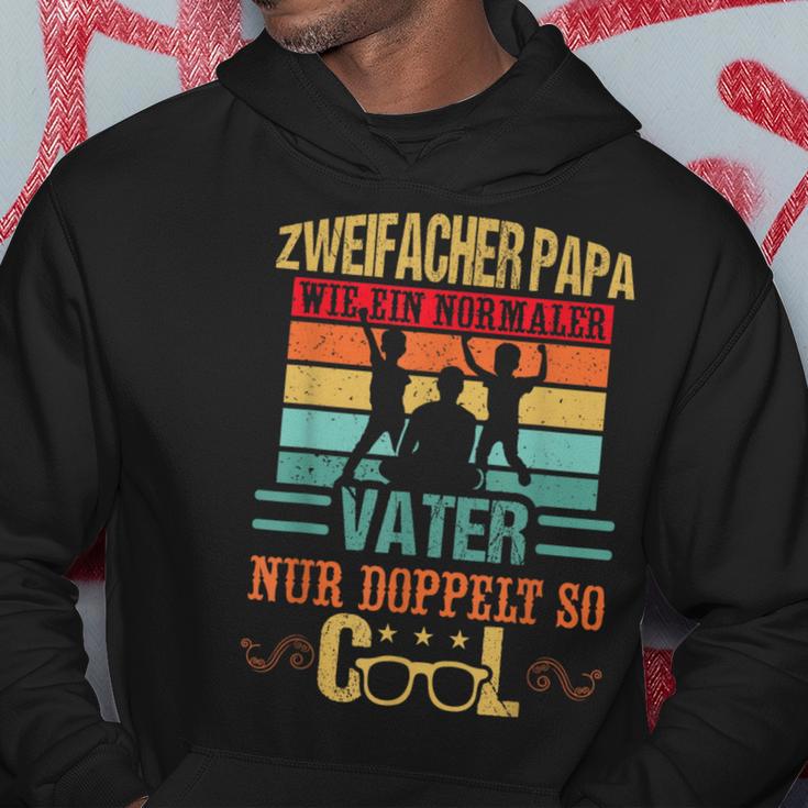 Double Papa Father's Dayon Zwei Kinder Double Father Kapuzenpullover Lustige Geschenke