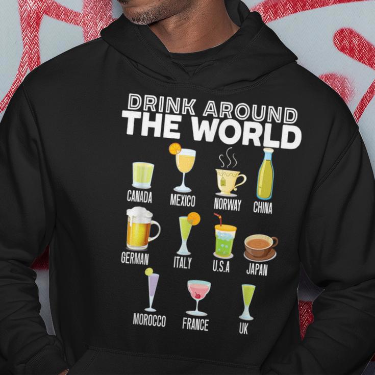 Drink Around The World Travel Tourist Road Trip Alcoholic Hoodie Unique Gifts