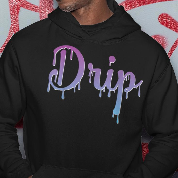 Drip Font Graphic Lettering Dripping Look Turquoise Purple Hoodie Unique Gifts
