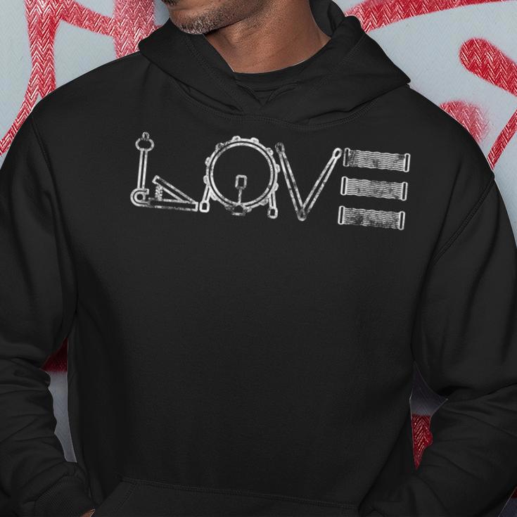 Drummer Music Lover Valentines Day Drums Hoodie Unique Gifts