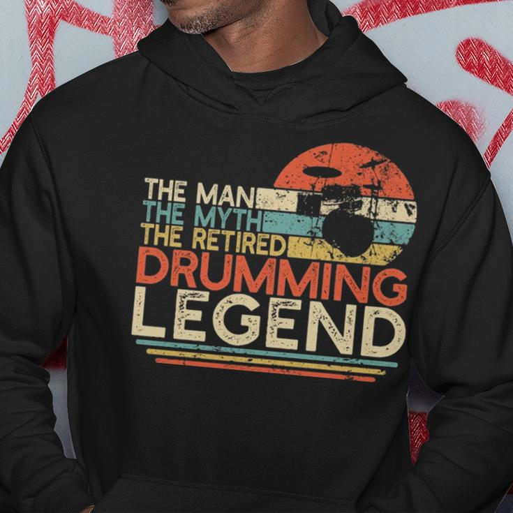 Drummer Retirement Man Myth Retired Drumming Legend Hoodie Unique Gifts