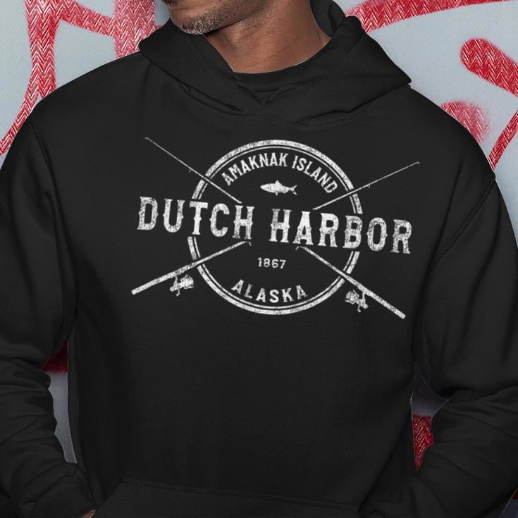 Dutch Harbor Ak Vintage Crossed Fishing Rods Hoodie Unique Gifts