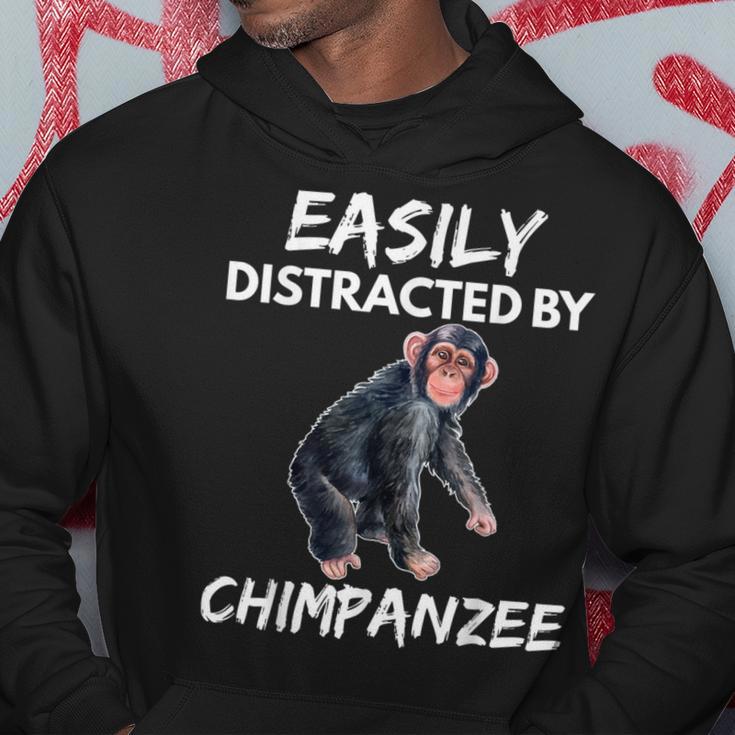 Easily Distracted By Chimpanzee Zoo Animal Lover Hoodie Unique Gifts