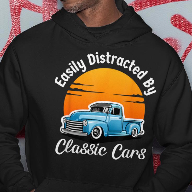 Easily Distracted By Classic Cars Old Vintage Car Guy Hoodie Unique Gifts