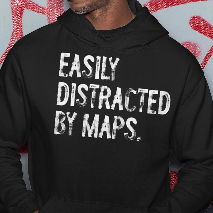 Easily Distracted By Maps Geography Hoodie Unique Gifts