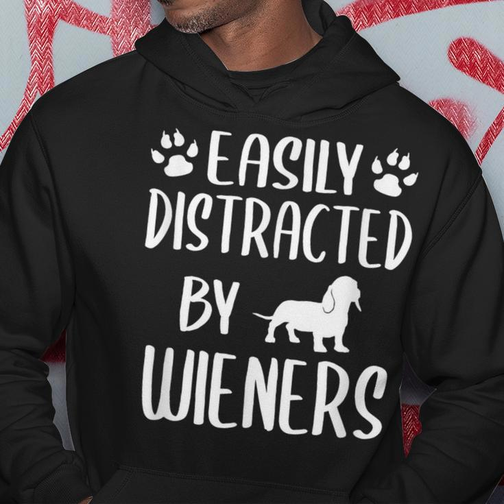 Easily Distracted By Wieners Dachshund Dog Lovers Hoodie Unique Gifts