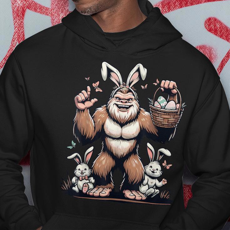 Easter Bigfoot With Bunny & Egg Basket Festive Celebration Hoodie Unique Gifts