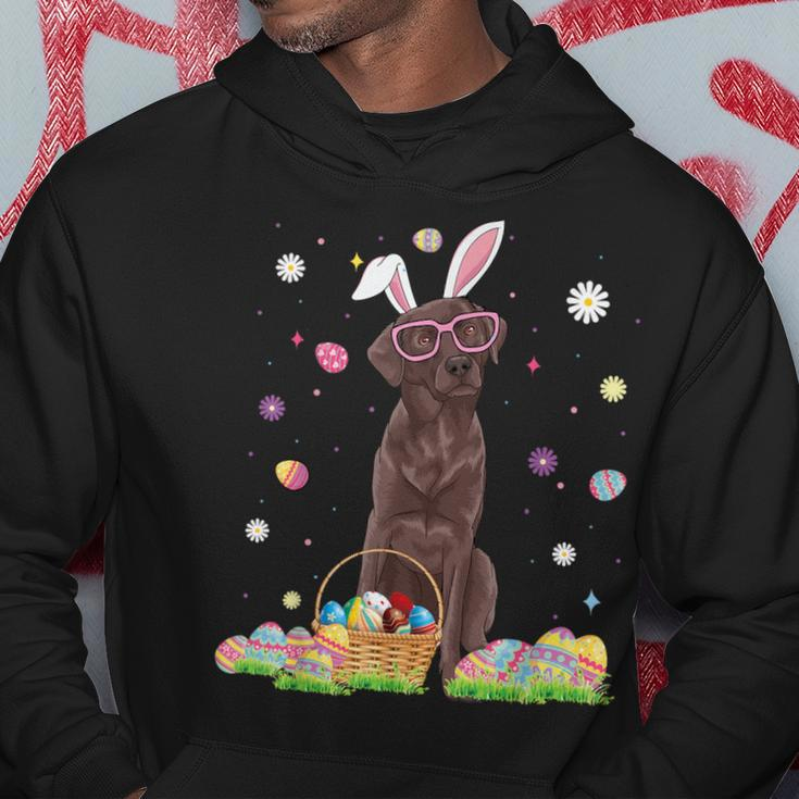 Easter Cute Chocolate Labrador Dog Lover Bunny Eggs Easter Hoodie Funny Gifts