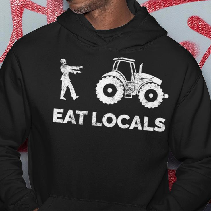 Eat Locals Zombie Chasing Farmer Tractor Hoodie Unique Gifts